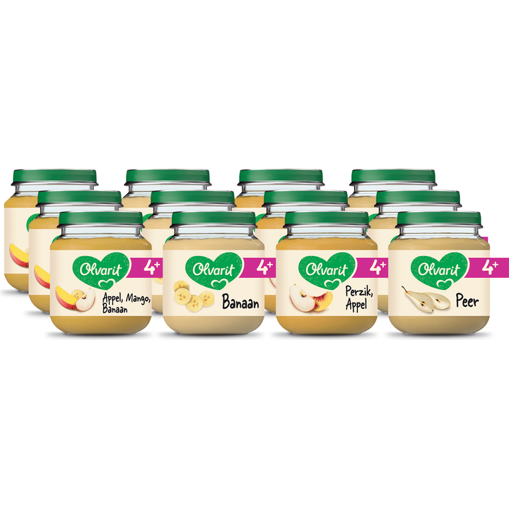 Olvarit 4+ Maanden Variatiemenu Fruit 12 x 125g