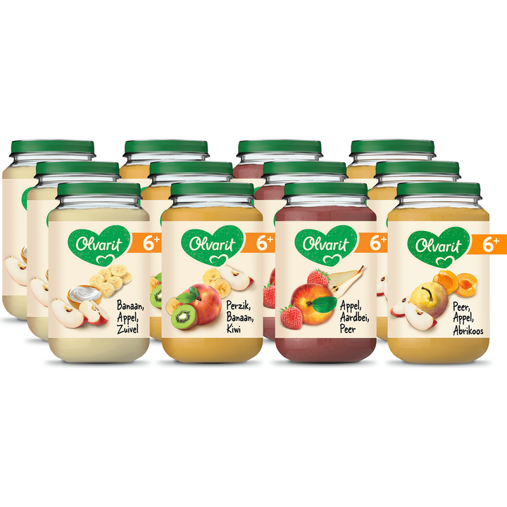 Olvarit 6+ Maanden Variatiemenu Fruit 12 x 200g