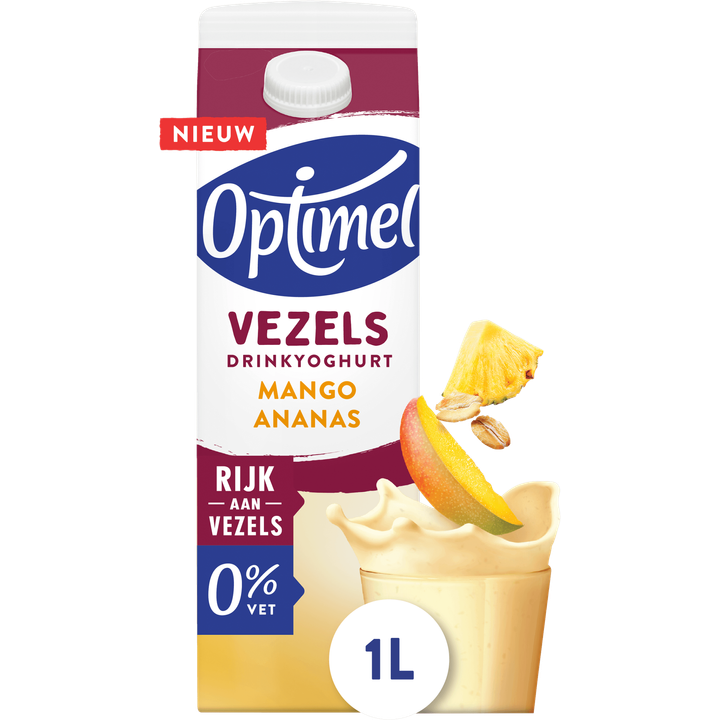 Optimel Vezels Drinkyoghurt Mango Ananas 0% Vet 1L