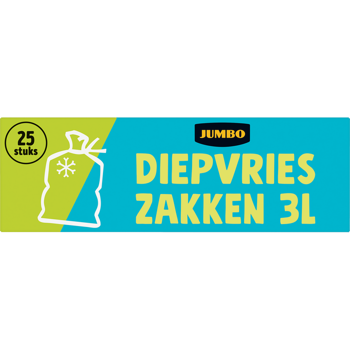 Diepvrieszakken met Sluitstrips en Schrijfvakken 3 L 25 Stuks