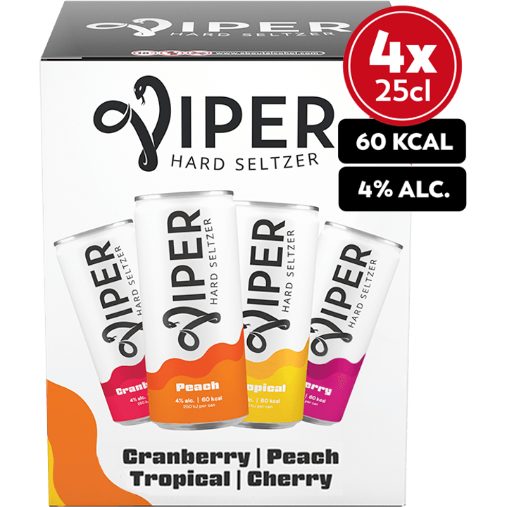 Hard Seltzer Cherry / Tropical / Cranberry / Peach Multipack
