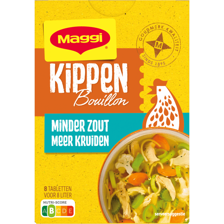Maggi Kippen Bouillon Minder Zout Meer Kruiden 72 g
