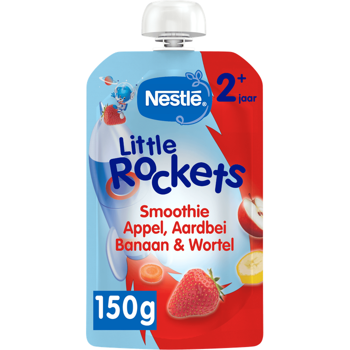 Nestlé Little Rockets Smoothie Appel, Aardbei, Banaan & Wortel 2+ Jaar 150 g