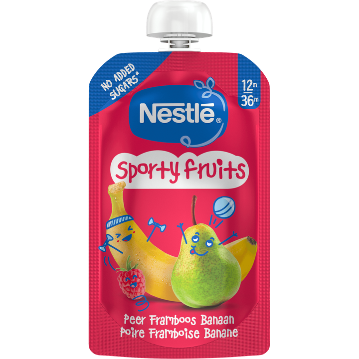 Nestlé Sporty Fruits Peer Framboos Banaan 12m-36m 110 g 
