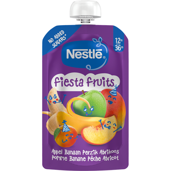 Nestlé Fiesta Fruits Appel Banaan Perzik Abrikoos 12m-36m 110 g 