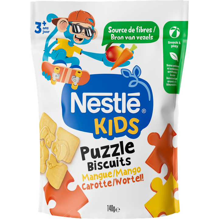 Nestlé Kids Puzzle Biscuits Mango Wortel! 3+ Jaar 140 g