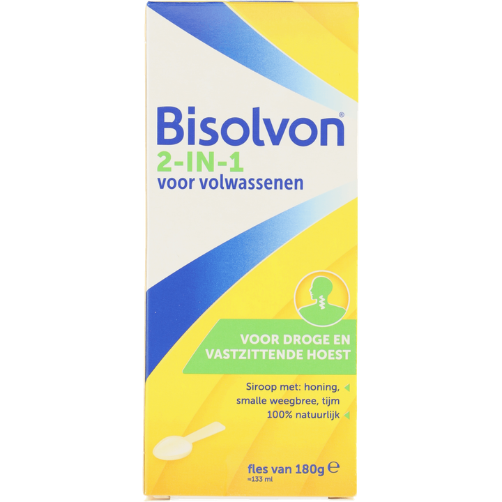 Bisolvon 2-in-1 voor volwassenen hoestsiroop 180 g