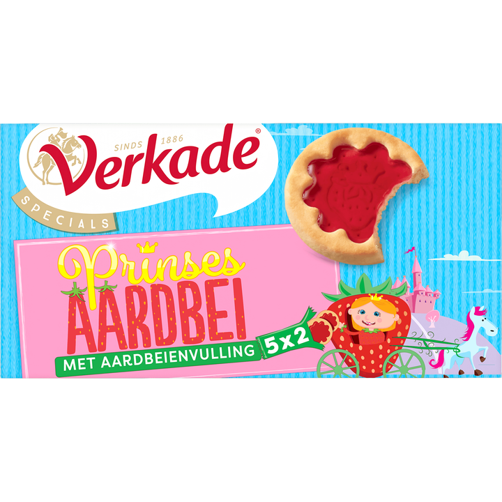Verkade Prinses Aardbei koekjes 5x2 stuks