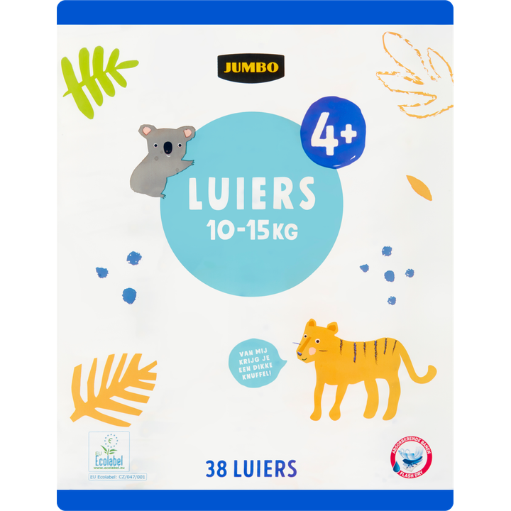 Luiers Maat 4+ 10- 38 Stuks