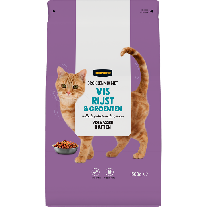 Brokkenmix met Vis Rijst & Groenten Katten Volwassen