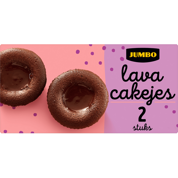 Lava Cakejes met Pure Chocolade 2 Stuks