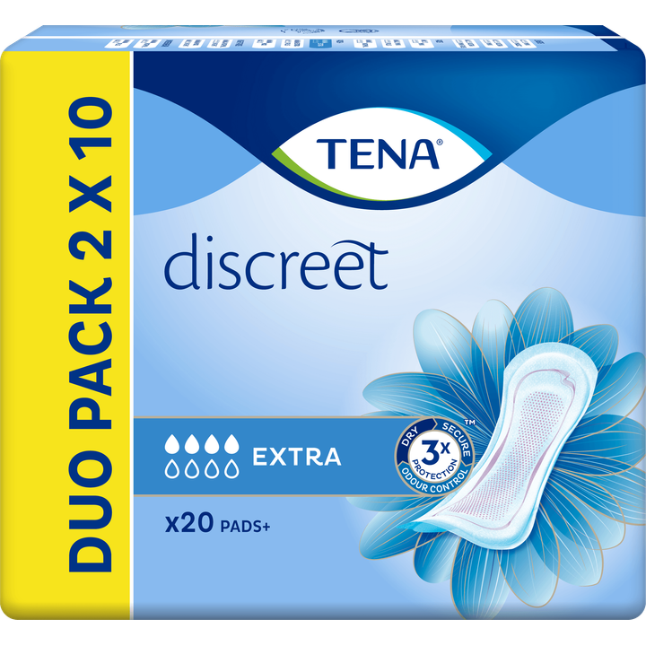 Tena lady Tena Discreet with InstaDry Zone Extra Duo Pack 2 x 10 Stuks
