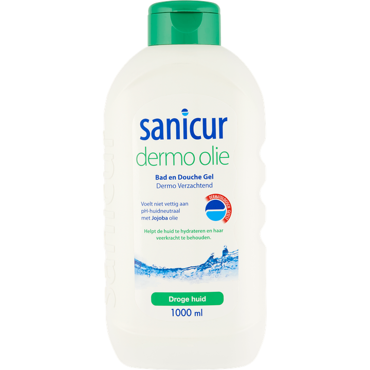 Sanicur Dermo Olie Bad en Douche Gel Dermo Verzachtend 1000 ml