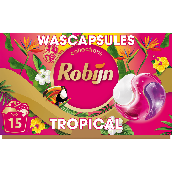 Robijn Collections 3-in-1 Wascapsules Color Tropical 15 wasbeurten