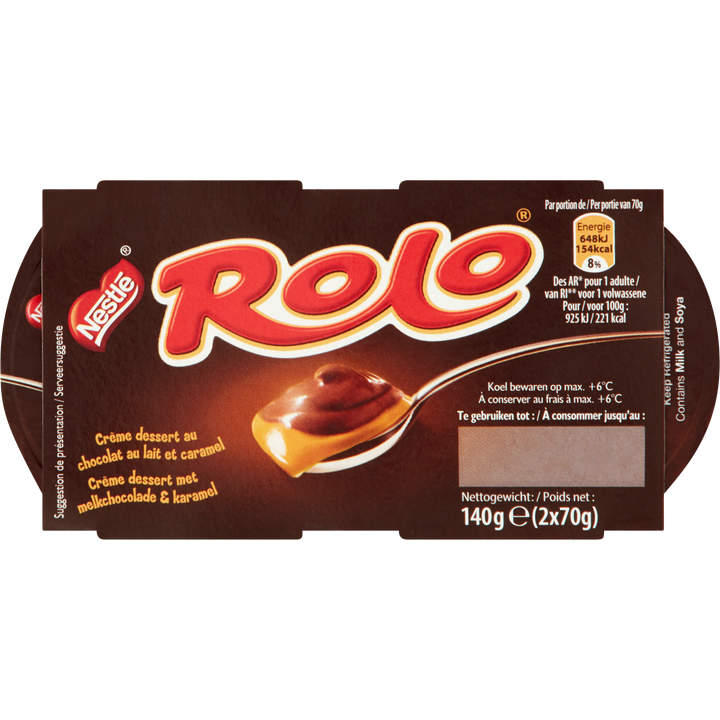 Nestlé Rolo Crème Dessert met Melkchocolade & Karamel 2 x 70 g