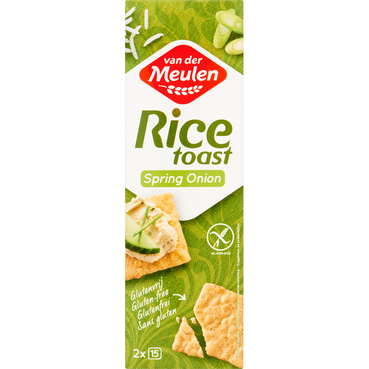 Van Der Meulen Rice Toast Spring Onion 2 x 15 Stuks 65 g