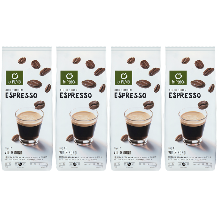 La Place Koffiebonen Espresse Arabica 4 x 1000 g