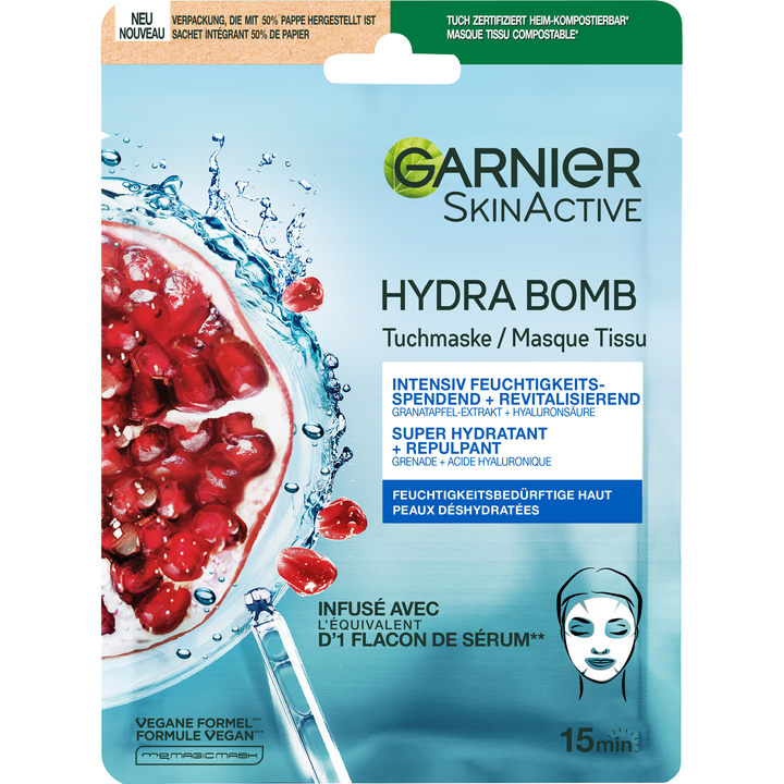 SkinActive Hydra Bomb Sheet Mask met Granaatappel
