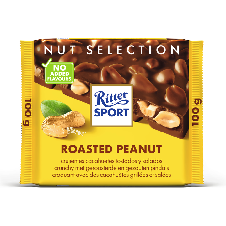 Ritter Sport Roasted Peanut Crunchy met Geroosterde en Gezouten Pinda's 100 g