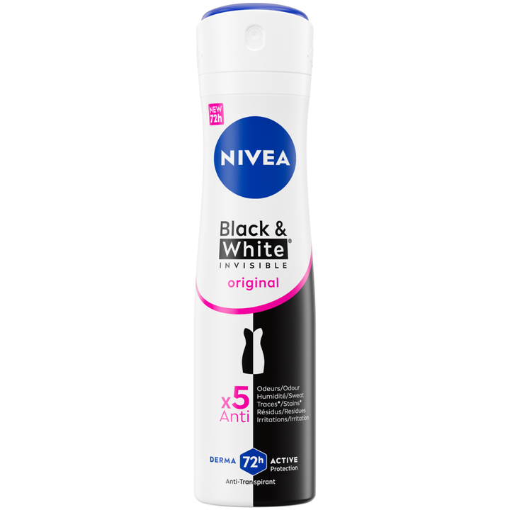 NIVEA Black & White Invisible Original Anti-Transpirant Spray - 150ml