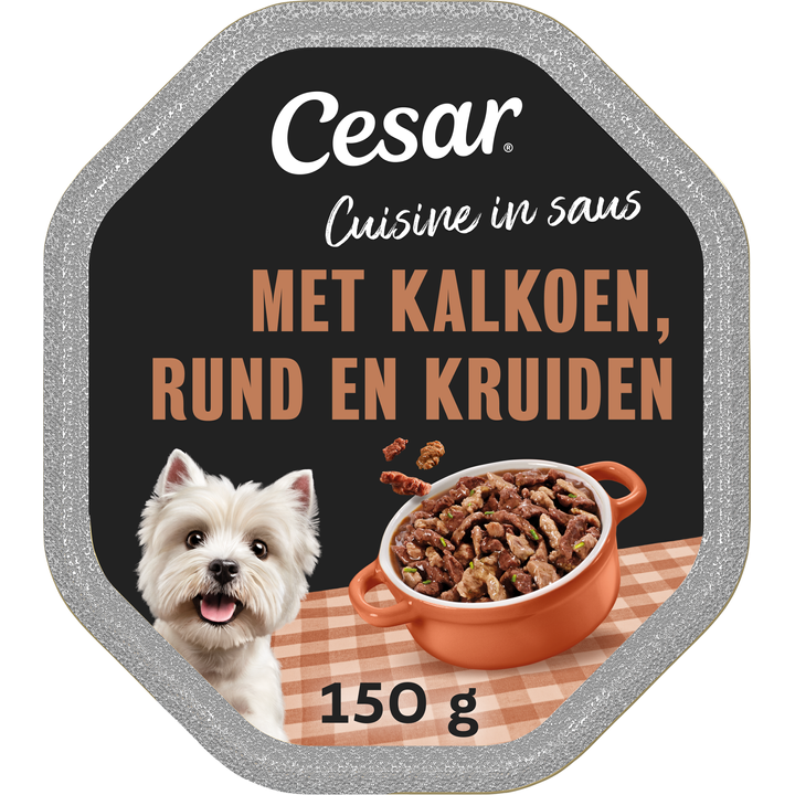 Cesar Cuisine in Saus met Malse Kalkoen, Rund en Kruiden 150 g