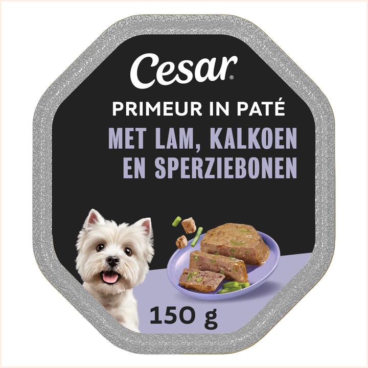 Cesar Primeur Maaltijdkuipje - Lam & Kalkoen - Hondenvoer - 150 g