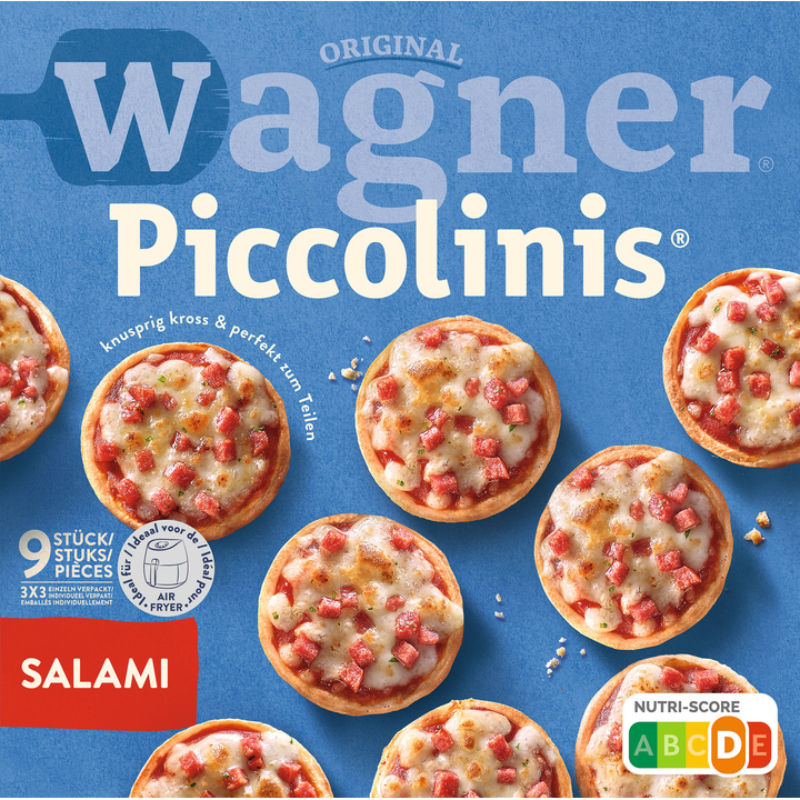 WAGNER Piccolinis mini pizza salami 9 stuks 270 g