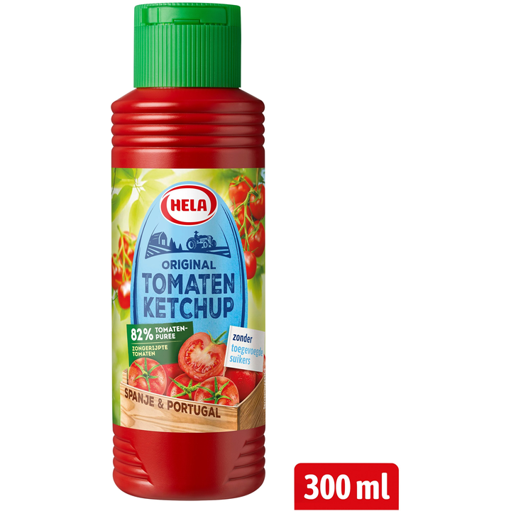 Hela Tomaten Ketchup zonder toegevoegde suikers 300 ml