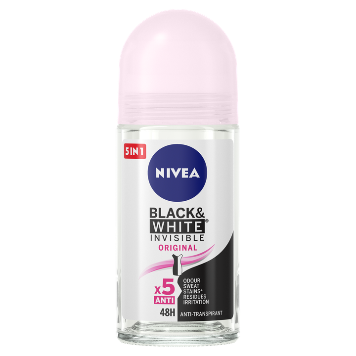 Black & White Invisible Clear Anti-Transpirant Roller - - Deodorant - Anti-vlekken - 72 uur bescherming