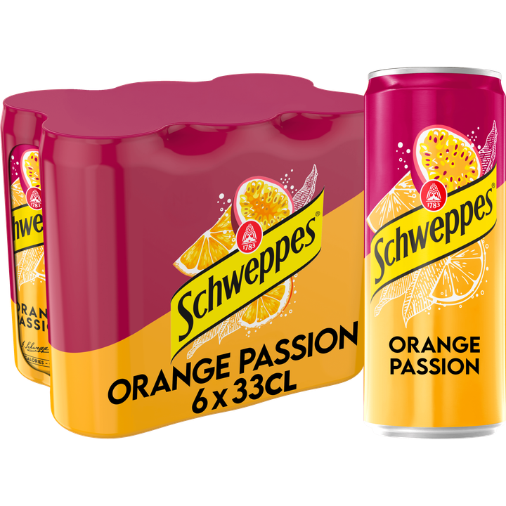 Schweppes Passievrucht-Sinaasappelsmaak 6 x 33 cl