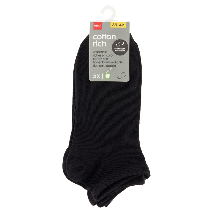 Dames Sokken Zwart 39-42 5 Stuks