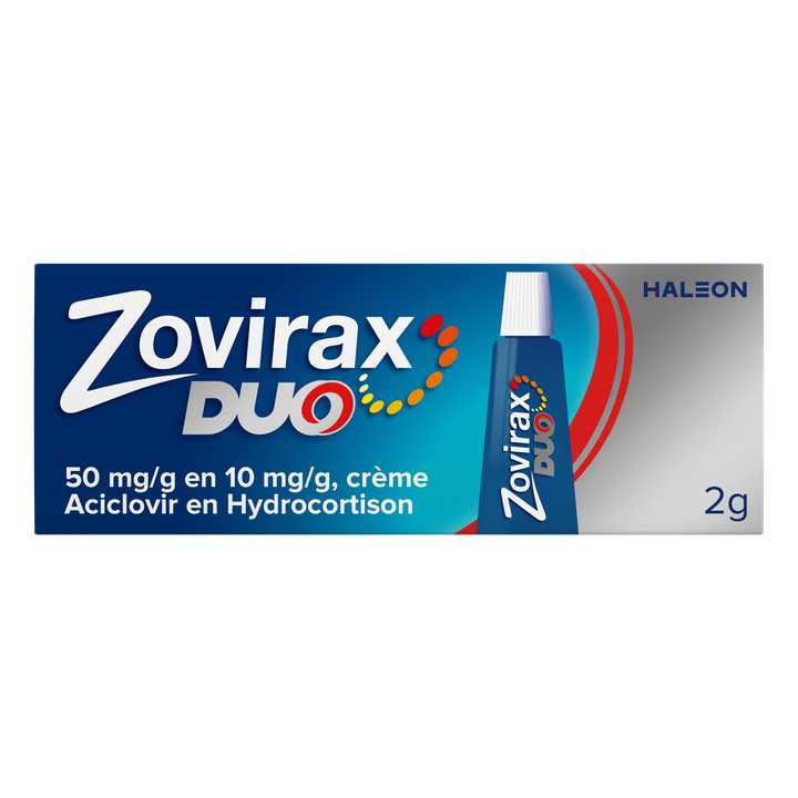 Zovirax Duo crème bij koortslip (50mg per gram + 10mg per gram), 2 gram 