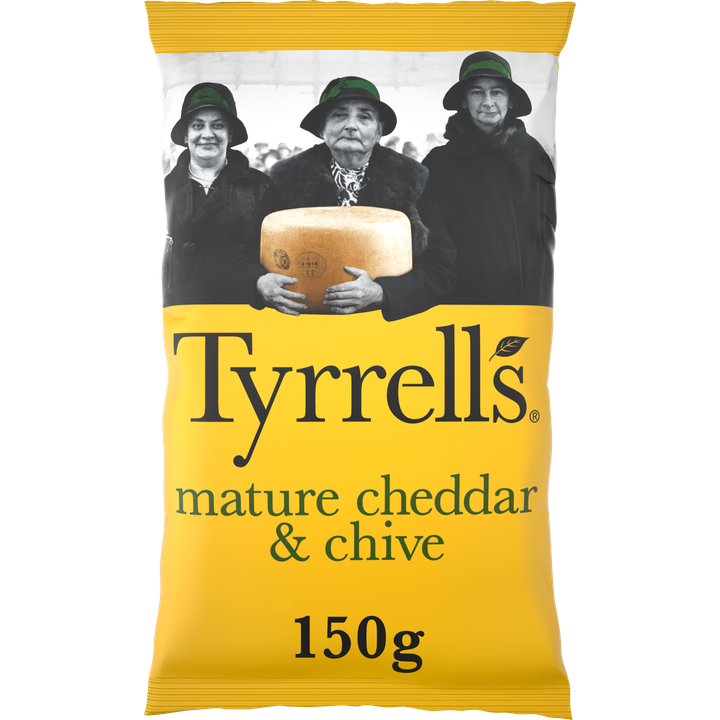 Tyrrells Mature Cheddar & Chive Chips 150 g