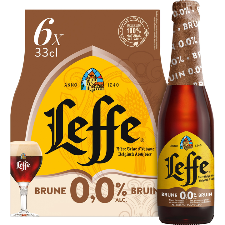 Leffe Bruin Alcoholvrij Bier 6 x 33 cl