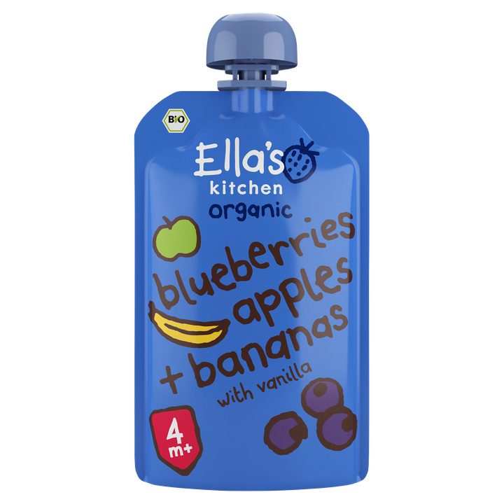 Ella's Kitchen Blauwe bessen, appels, bananen 4+ biologisch 120 g
