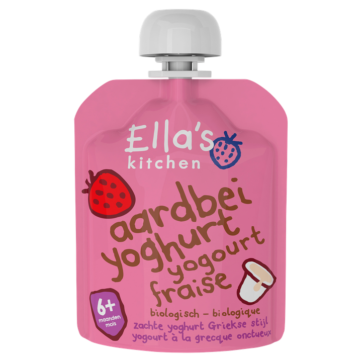 Ella's Kitchen Aardbeien yoghurt 6+ biologisch 90 g