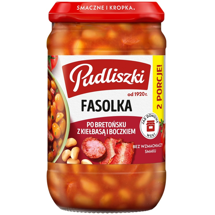 Fasolka Witte Bonen met Worst en Spek in Tomatensaus