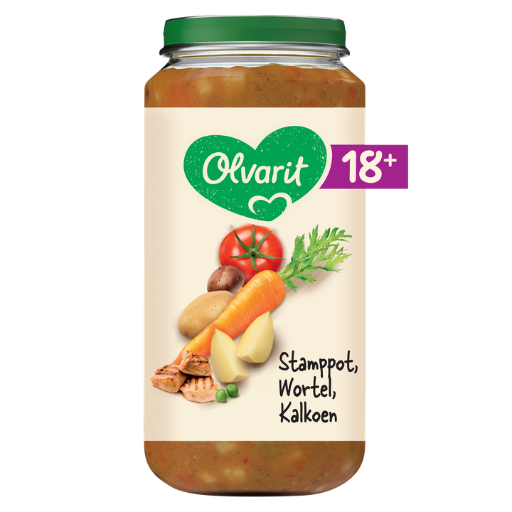 Olvarit 18+ Maanden Stamppot Wortel Kalkoen 250g