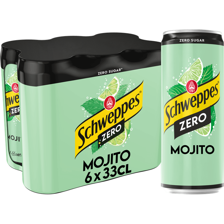 Schweppes Alcoholvrije Drank Zero Mojito met Smaak van Limoen- en Munt 6 x 330ML