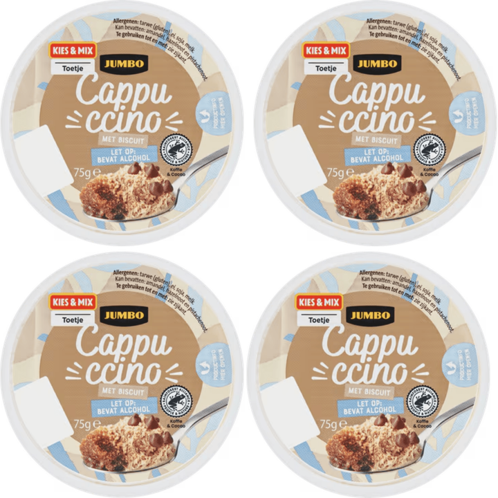 Cappuccino Mousse met Biscuit - Bevat Alcohol