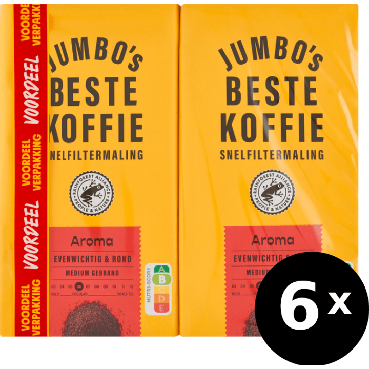 Jumbo's roodmerk filterkoffie 6 x 2 x 500g