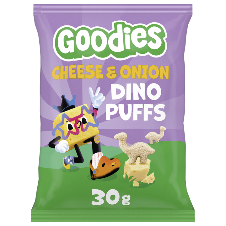 Goodies Snack Dino Puffs Cheese & Onion 30g