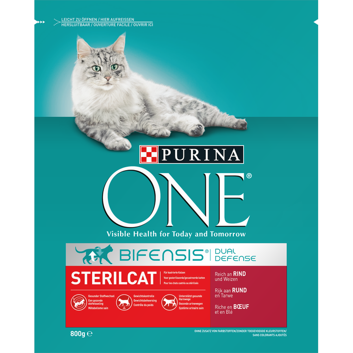 PURINA® ONE Sterilcat Rijk aan Rund kattenvoer 800 gr