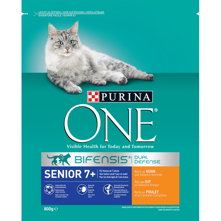 PURINA® ONE Senior 7+ Rijk aan Kip kattenvoer 800 gr