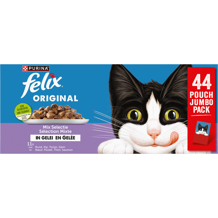 FELIX® Original Mix Selectie in Gelei Kattenvoer 44 x 85g
