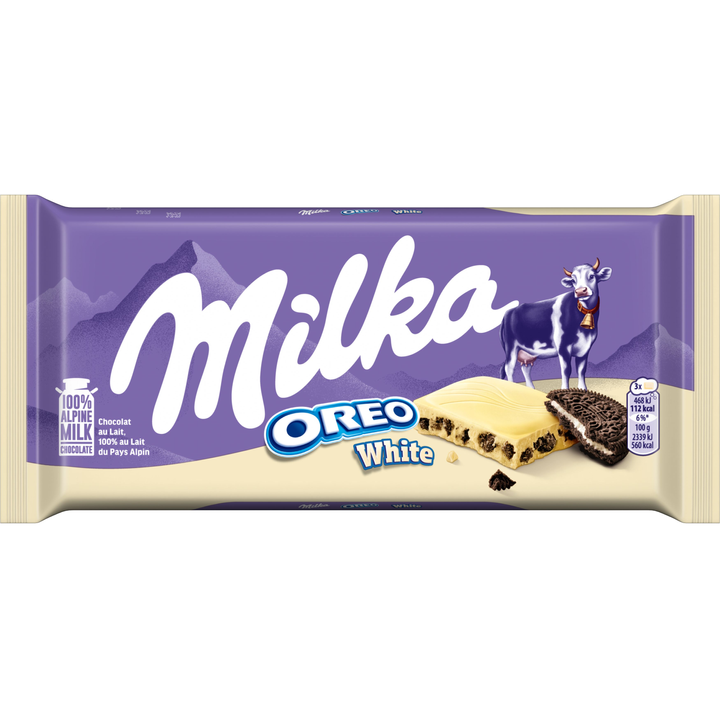 Milka Chocoladereep witte chocolade en Oreo 100 g