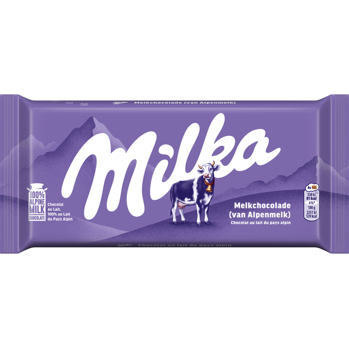 Milka Chocoladereep Alpenmelk 90g