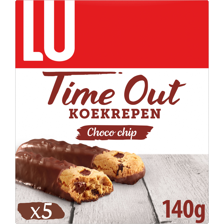 LU Time Out Choco Chip Koekrepen Chocolade (5 repen) 140g
