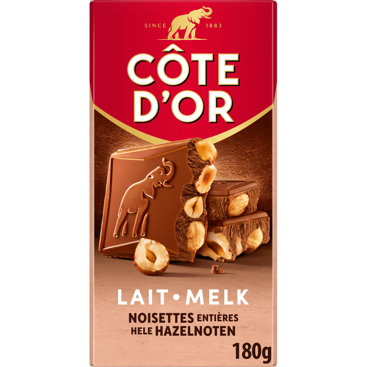 Côte d'Or Bloc Chocoladereep Melk Hele Hazelnoten 180g