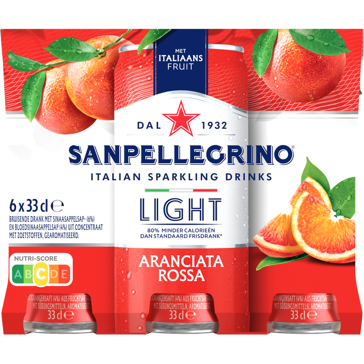 Sanpellegrino Limonade Aranciata Rossa Light 6 x 330 ml